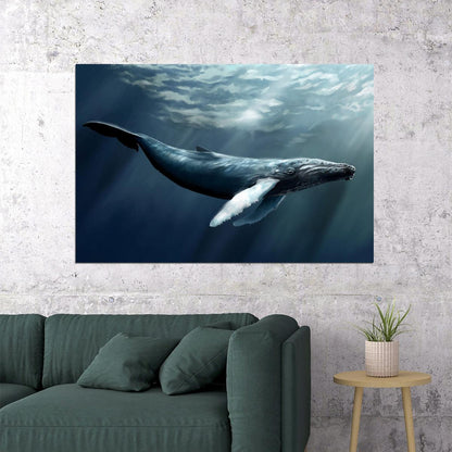 Humpback Whale Ocean Sea Animals Poster Wall Art Print Home Wall Decor - xonomax