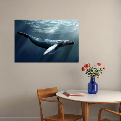 Humpback Whale Ocean Sea Animals Poster Wall Art Print Home Wall Decor - xonomax