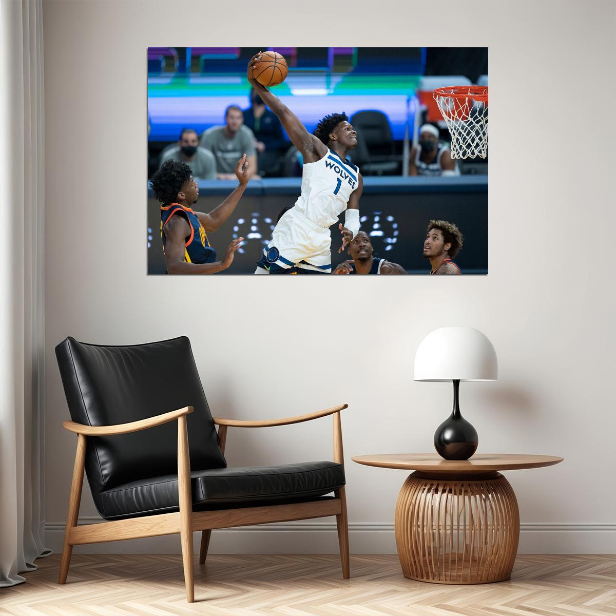 Minnesota Timberwolves Basketball Team Anthony Edwards Poster Wall Art Print Home Wall Decor - xonomax