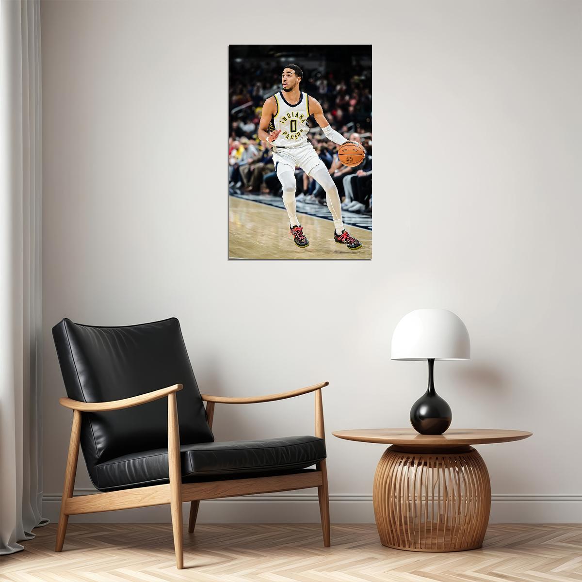 Tyrese Haliburton Athlete Indiana Pacers Basketball Team Poster Wall Art Print Home Wall Decor