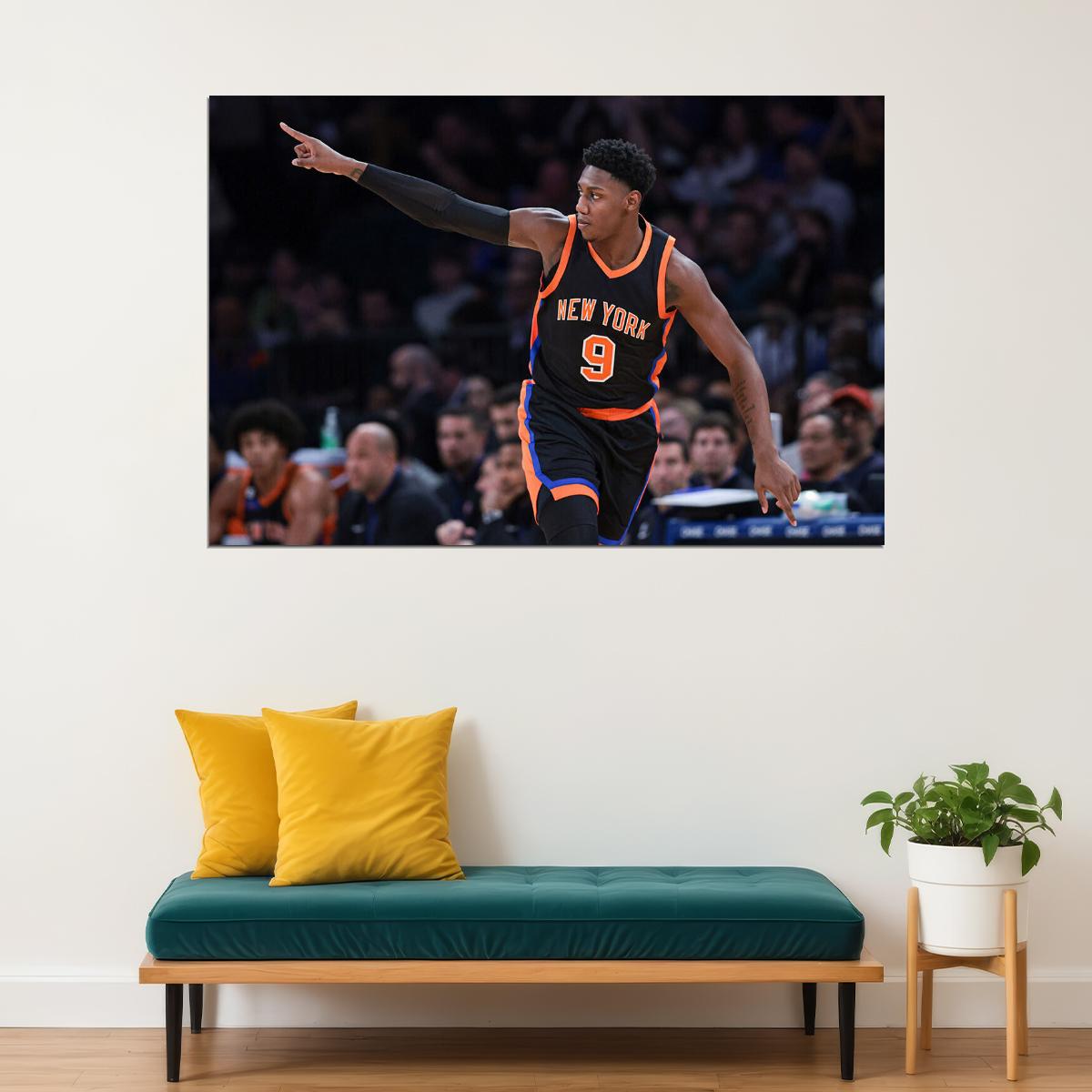 Rj Barrett Canadian Basketballer New York Knicks Team Poster Wall Art Print Home Wall Decor