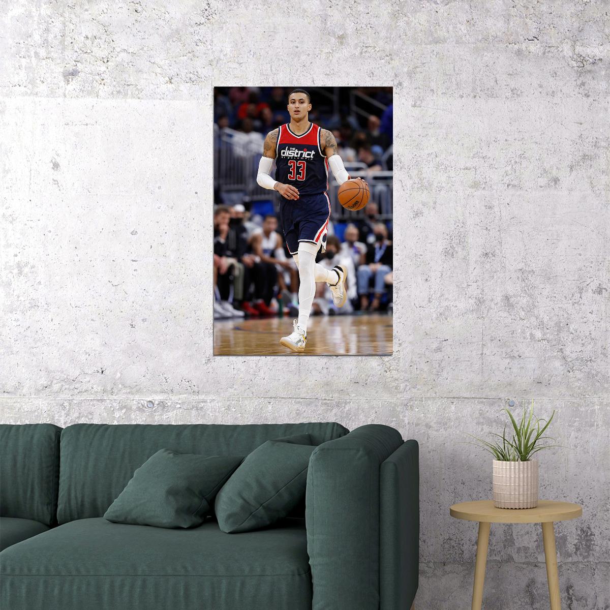 Athlete Kyle Kuzma In Match Washington Wizards Team Poster Wall Art Print Home Wall Decor