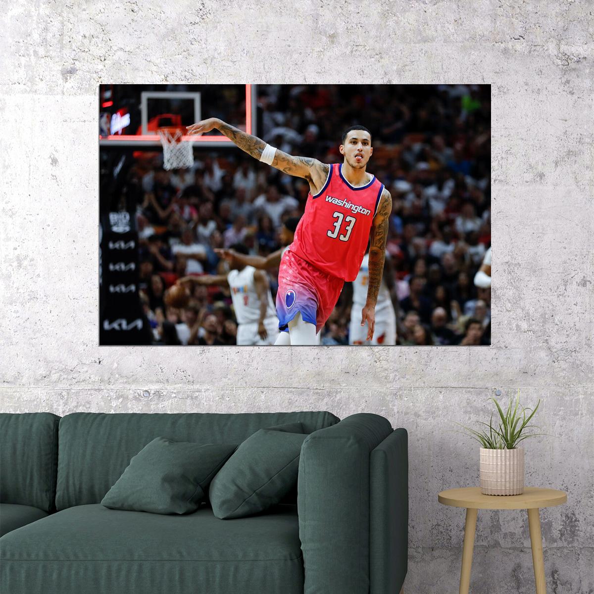 Kyle Kuzma In Match Washington Wizards Basketball Team Poster Wall Art Print Home Wall Decor