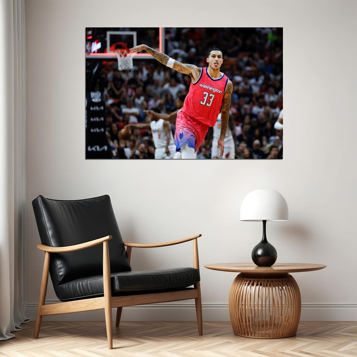 Kyle Kuzma In Match Washington Wizards Basketball Team Poster Wall Art Print Home Wall Decor