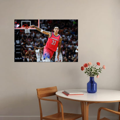 Kyle Kuzma In Match Washington Wizards Basketball Team Poster Wall Art Print Home Wall Decor