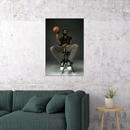 Basketballer Jaylen Brown In The Chair Sports Athlete Poster Wall Art Print Home Wall Decor