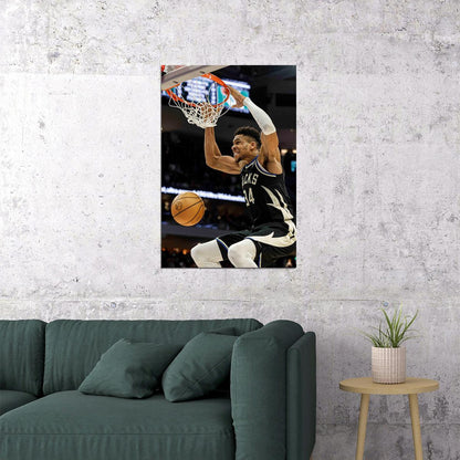 Giannis Antetokounmpo Basketball Player Milwaukee Bucks Poster Wall Art Print Home Wall Decor