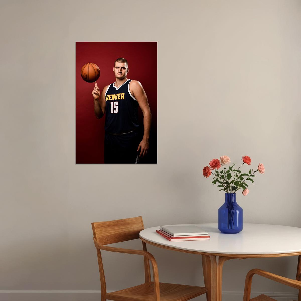 Denver Nuggets Basketball Team Nikola Jokic Basketballer Poster Wall Art Print Home Wall Decor