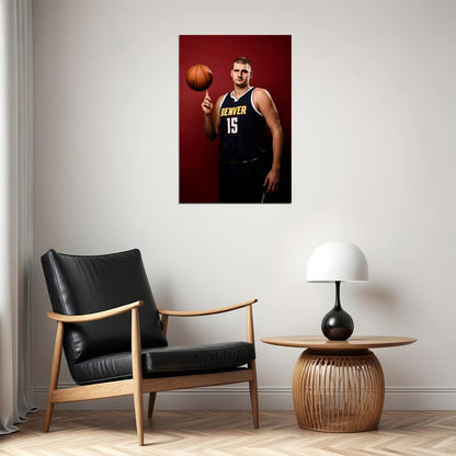 Denver Nuggets Basketball Team Nikola Jokic Basketballer Poster Wall Art Print Home Wall Decor