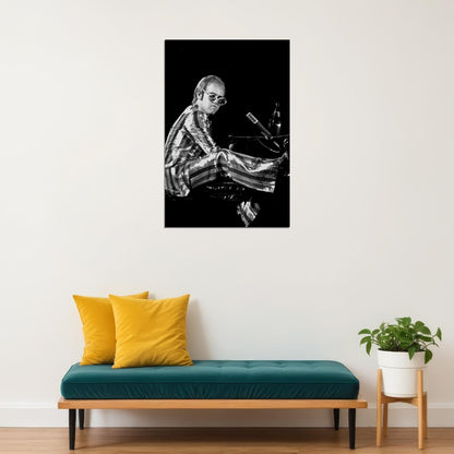 Nostalgic Portrait Of Elton John Singer Composer Poster Wall Art Print Home Wall Decor - xonomax