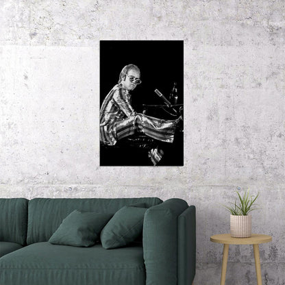 Nostalgic Portrait Of Elton John Singer Composer Poster Wall Art Print Home Wall Decor - xonomax