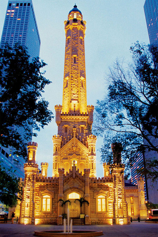 Chicago Water Tower Historical Building Poster Wall Art Print Home Wall Decor - xonomax