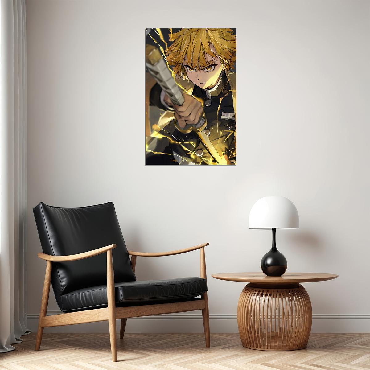 Zenitsu Demon Slayer Anime Action Adventure Poster Wall Art Print Home Wall Decor