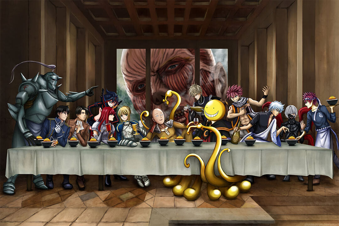 Attack On Titan Animation The Last Supper Parody Poster Wall Art Print Home Wall Decor - xonomax