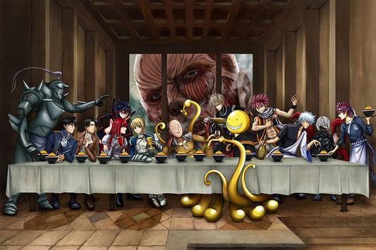 Attack On Titan Animation The Last Supper Parody Poster Wall Art Print Home Wall Decor - xonomax