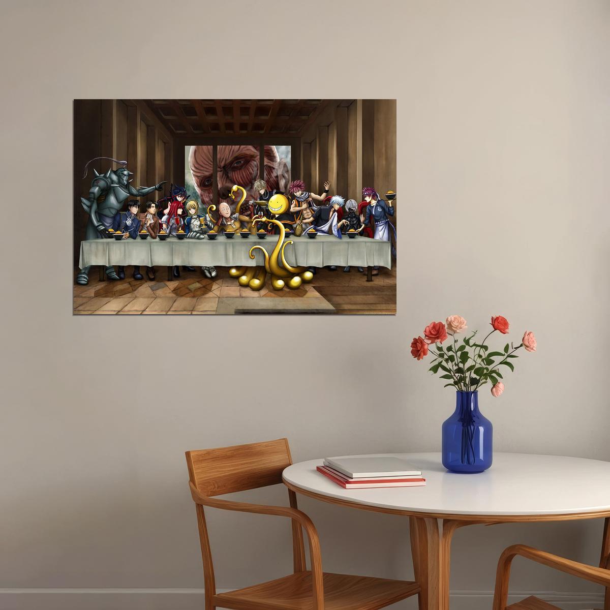 Attack On Titan Animation The Last Supper Parody Poster Wall Art Print Home Wall Decor - xonomax