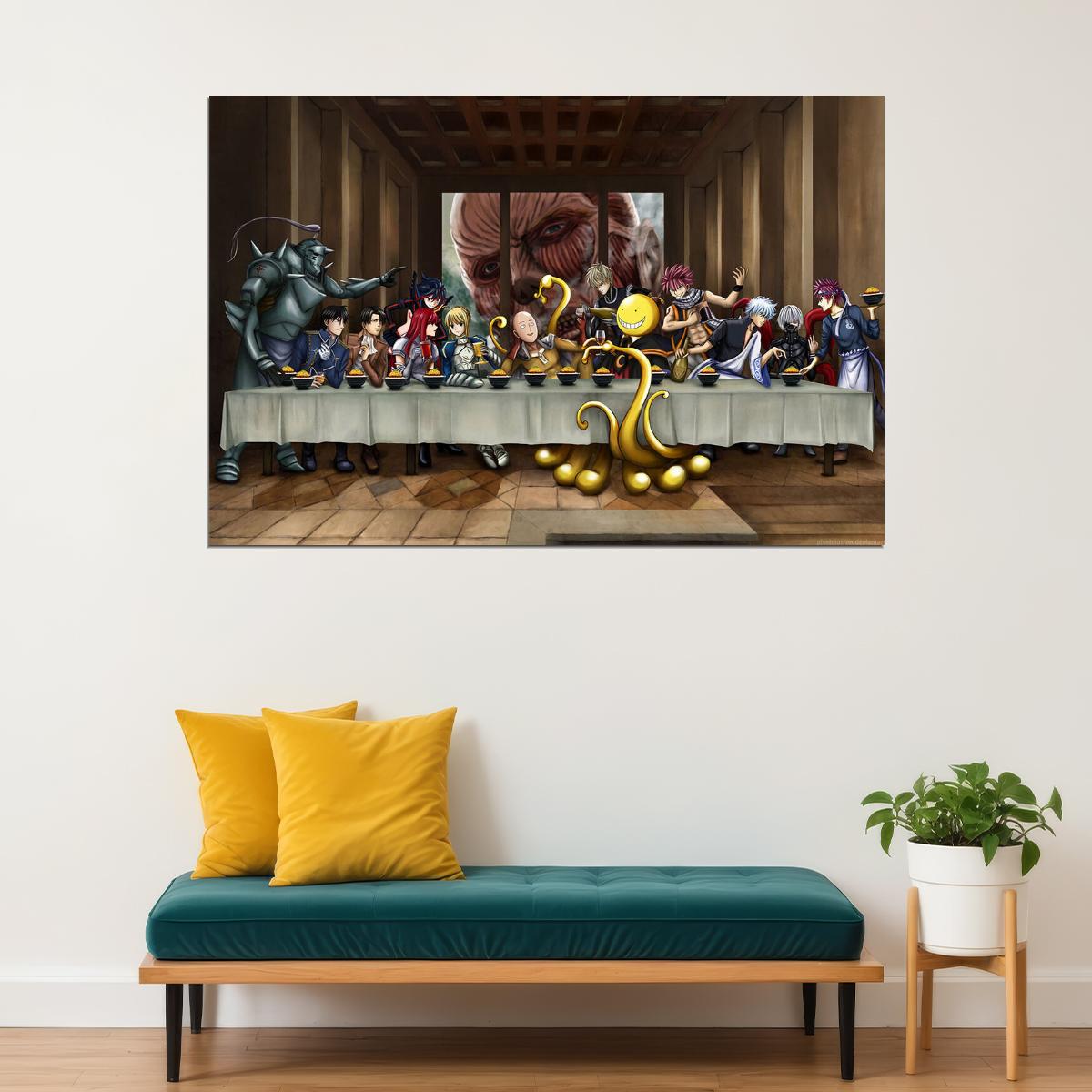Attack On Titan Animation The Last Supper Parody Poster Wall Art Print Home Wall Decor - xonomax