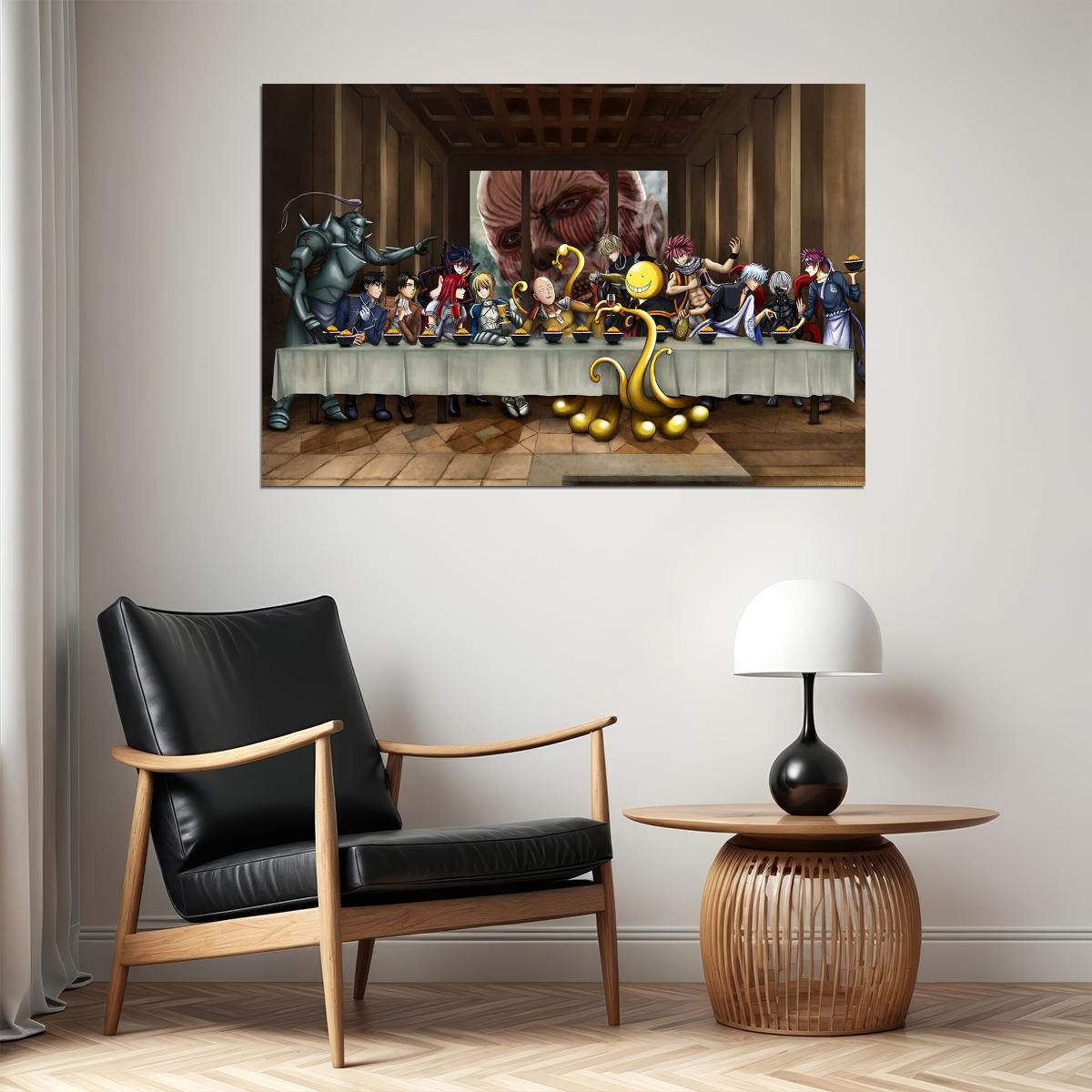 Attack On Titan Animation The Last Supper Parody Poster Wall Art Print Home Wall Decor - xonomax