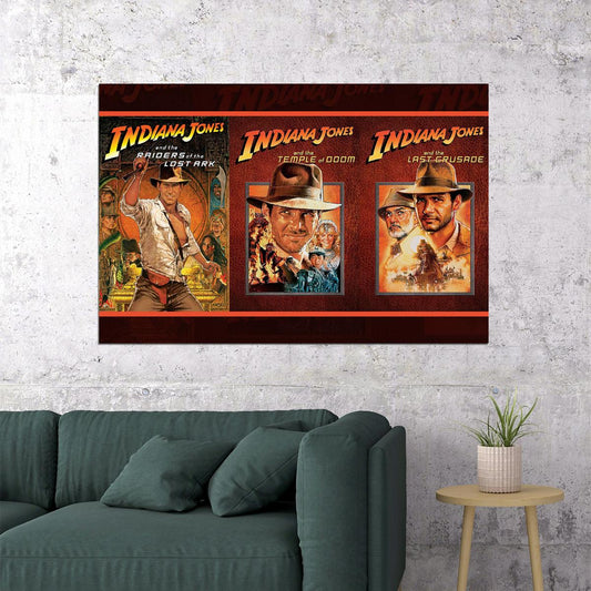 Raiders Of The Lost Ark Indiana Jones Trilogy Movie Poster Wall Art Print Home Wall Decor - xonomax
