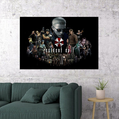 Resident Evil Mash Up Video Games Fantasy Poster Wall Art Print Home Wall Decor - xonomax