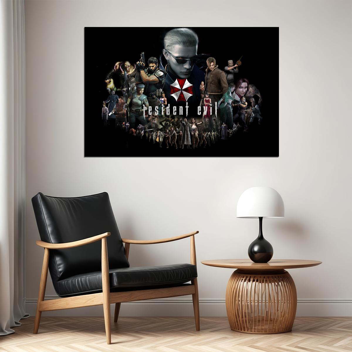 Resident Evil Mash Up Video Games Fantasy Poster Wall Art Print Home Wall Decor - xonomax