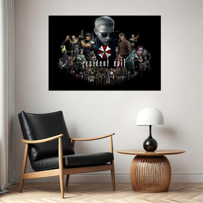 Resident Evil Mash Up Video Games Fantasy Poster Wall Art Print Home Wall Decor - xonomax