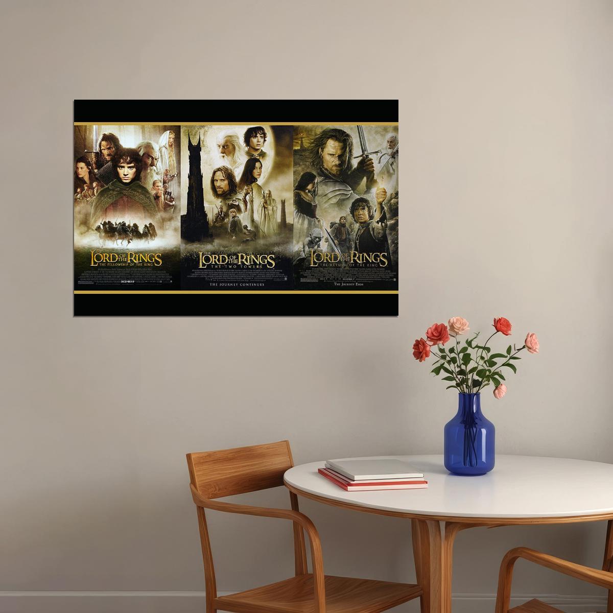 The Lord Of The Rings Trilogy Movie Fantasy Poster Wall Art Print Home Wall Decor - xonomax