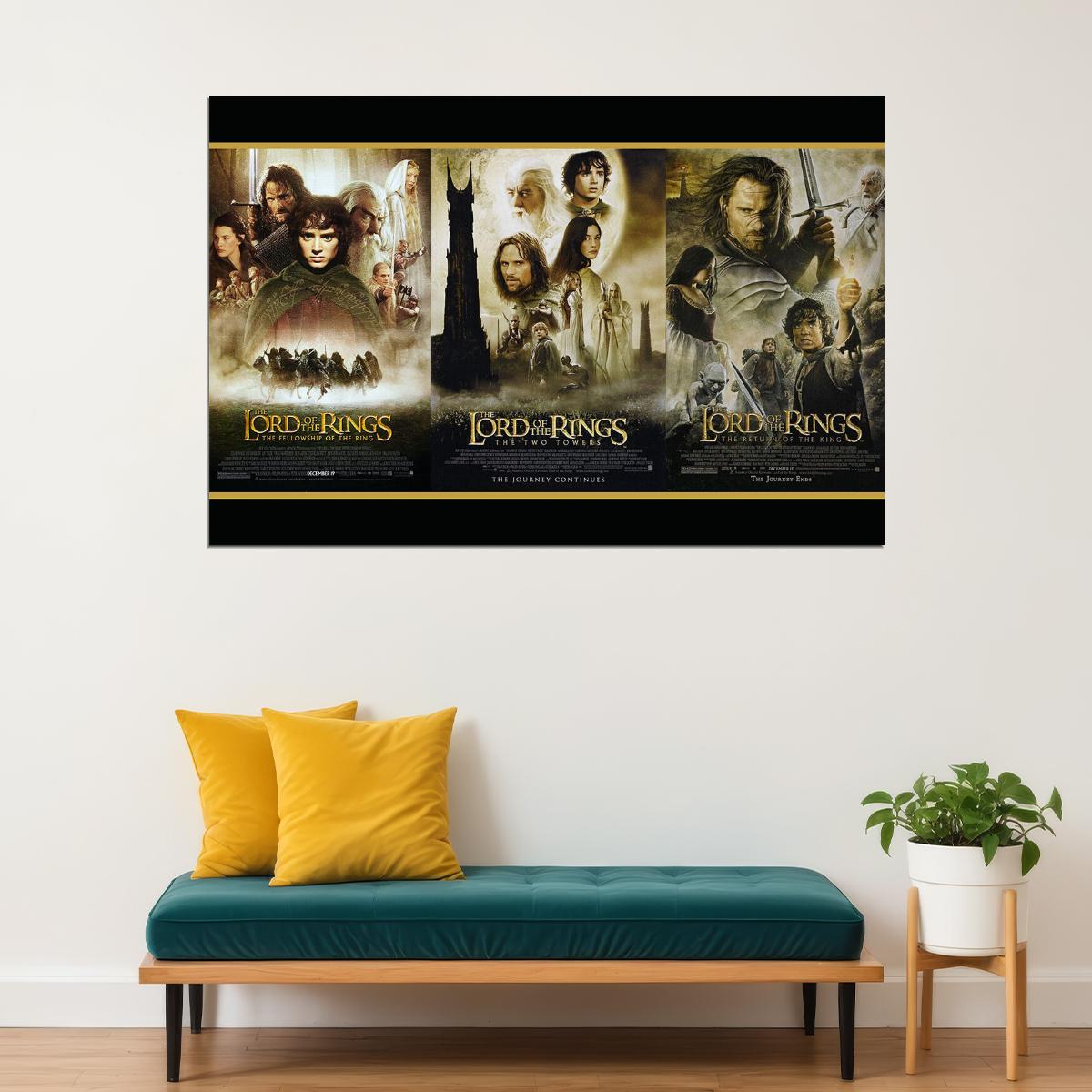 The Lord Of The Rings Trilogy Movie Fantasy Poster Wall Art Print Home Wall Decor - xonomax