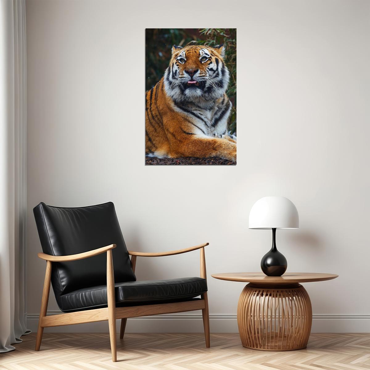 Tiger Sitting In The Forest Poster Wall Art Print Home Wall Decor - xonomax
