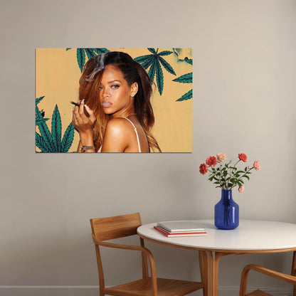 Rihanna Singer Smoking Weed Picture Poster Wall Art Print Home Wall Decor