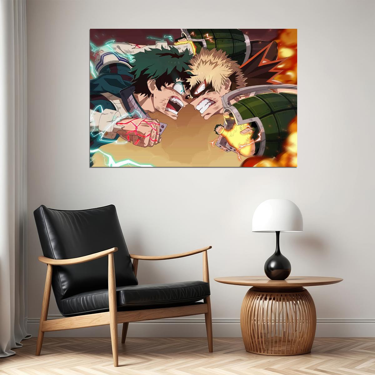 My Hero Academia Animation Midoriya Vs Bakugou Poster Wall Art Print Home Wall Decor - xonomax