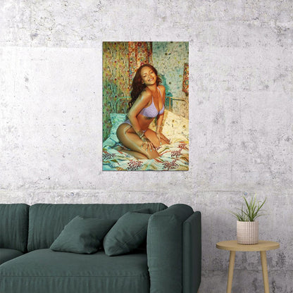 Rihanna Hip Hop Rapper Music Artist Poster Wall Art Print Home Wall Decor