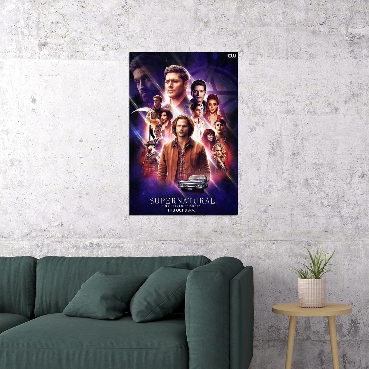 Supernatural Season 15 All Characters Fantasy Poster Wall Art Print Home Wall Decor