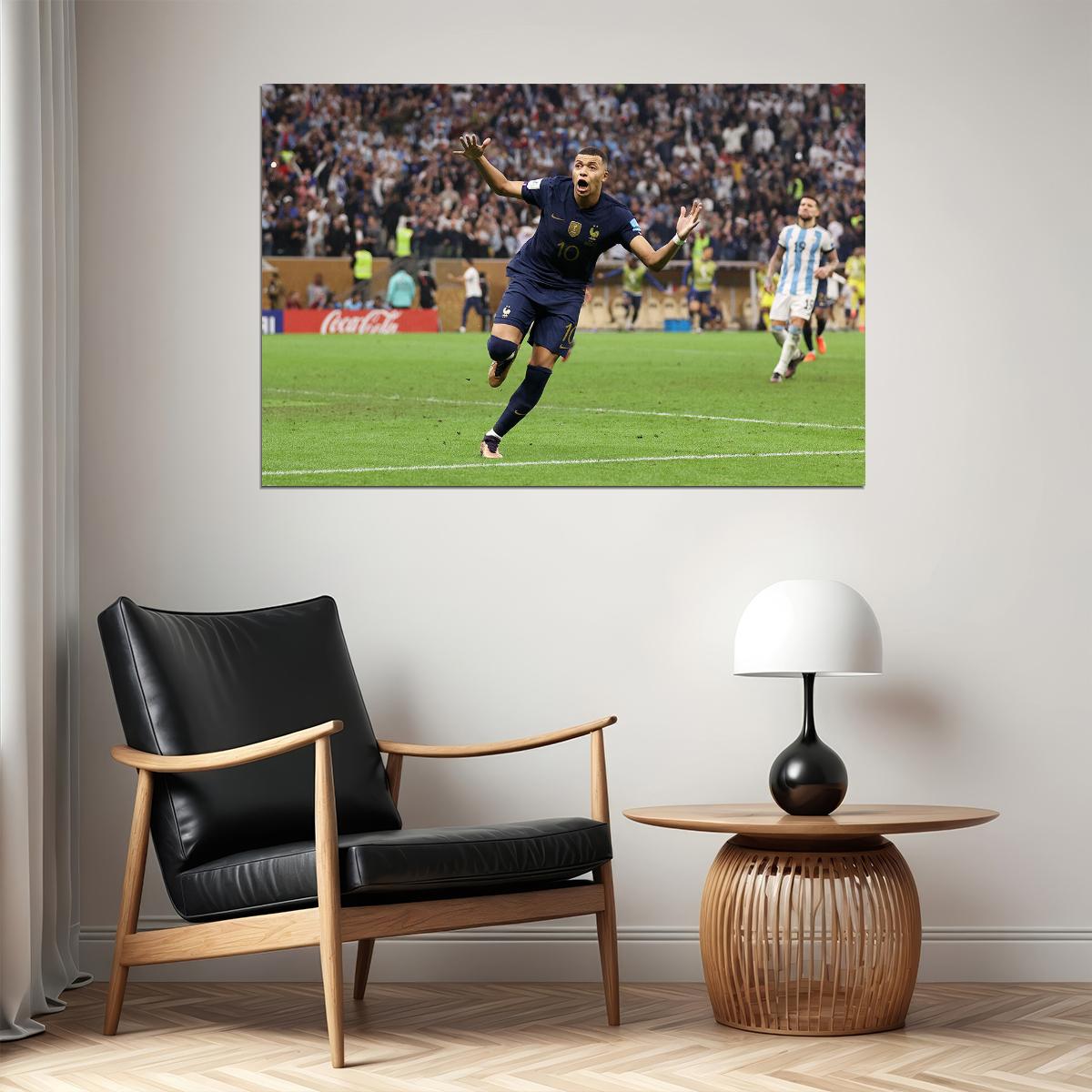 Kylian Mbappe Goal Celebration France Football World Soccer Poster Wall Art Print Home Wall Decor - xonomax