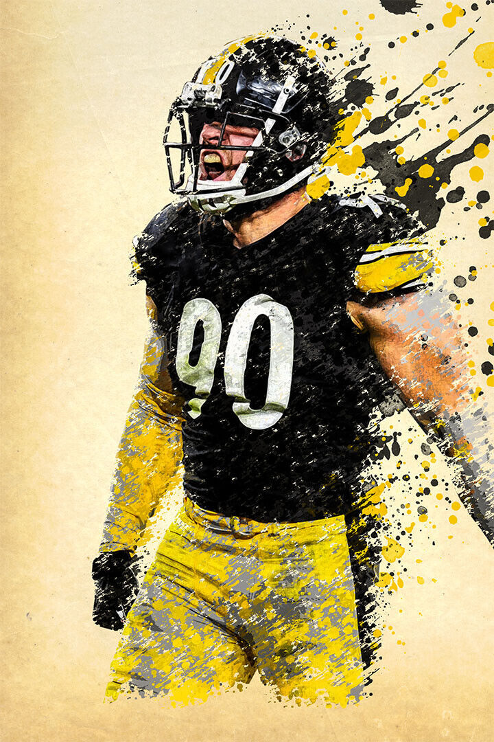 Pittsburgh Steelers T.j. Watt American Football Outfielder Poster Wall Art Print Home Wall Decor - xonomax