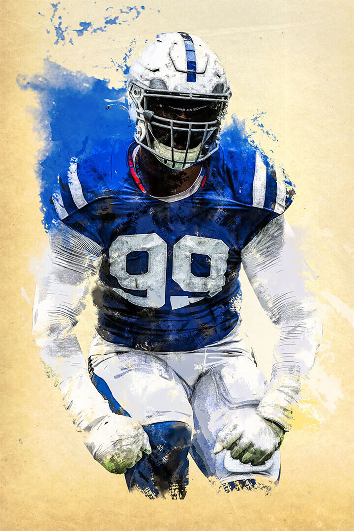 Indianapolis Colts Deforest Buckner American Footballer Poster Wall Art Print Home Wall Decor - xonomax