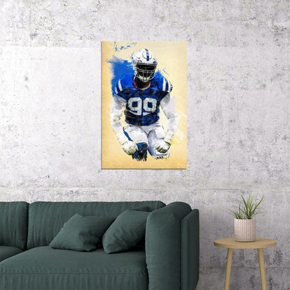 Indianapolis Colts Deforest Buckner American Footballer Poster Wall Art Print Home Wall Decor - xonomax