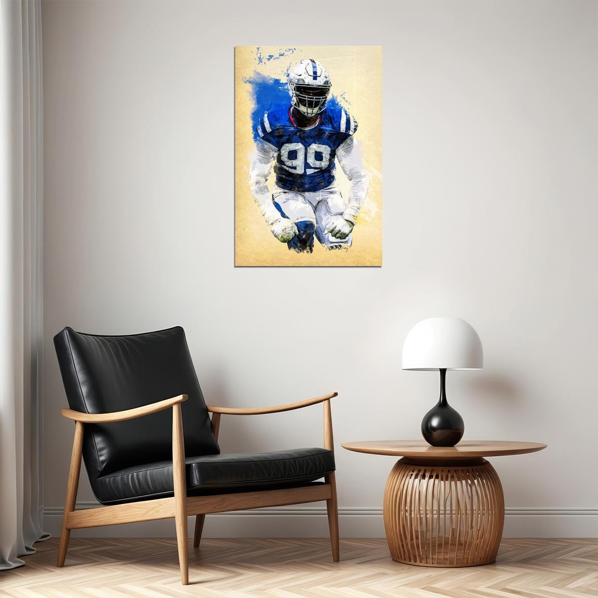 Indianapolis Colts Deforest Buckner American Footballer Poster Wall Art Print Home Wall Decor - xonomax
