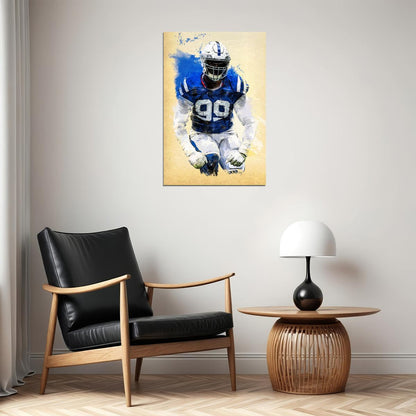Indianapolis Colts Deforest Buckner American Footballer Poster Wall Art Print Home Wall Decor - xonomax