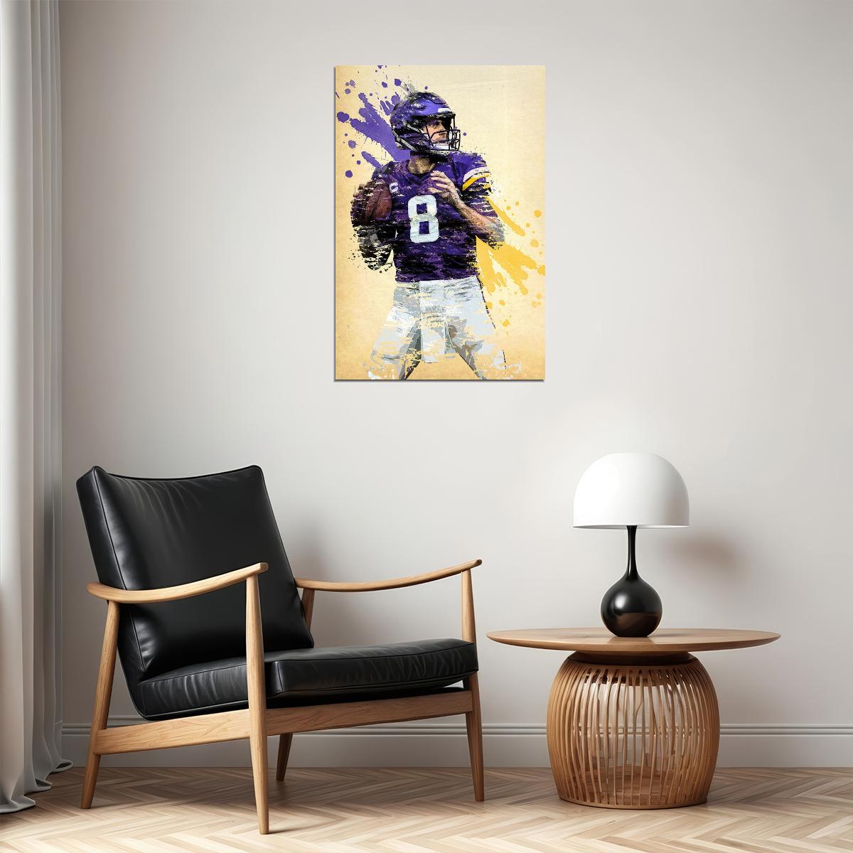 Minnesota Vikings Kirk Cousins American Football Player Poster Wall Art Print Home Wall Decor - xonomax