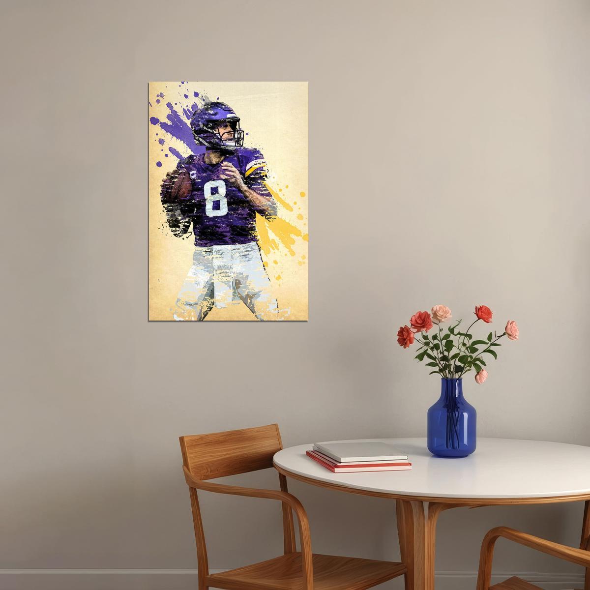 Minnesota Vikings Kirk Cousins American Football Player Poster Wall Art Print Home Wall Decor - xonomax