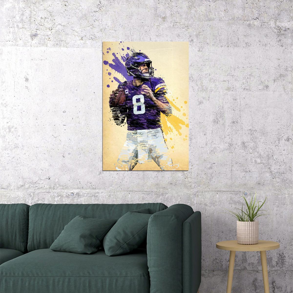 Minnesota Vikings Kirk Cousins American Football Player Poster Wall Art Print Home Wall Decor - xonomax