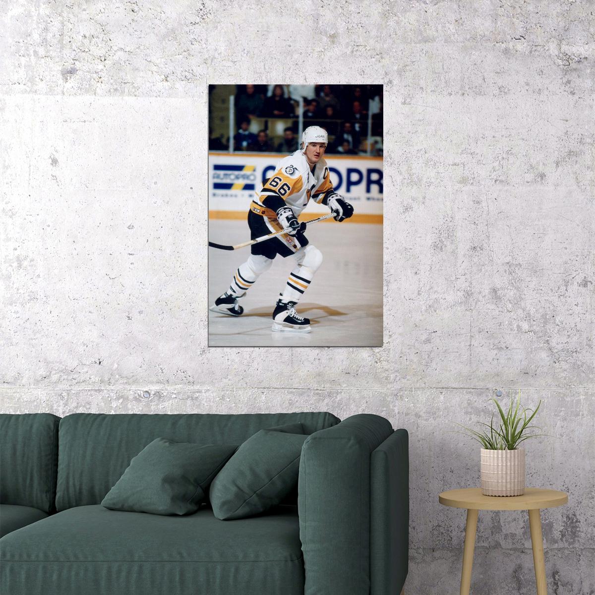 Mario Lemieux Celebrity Ice Hockey Athlete Match Poster Wall Art Print Home Wall Decor - xonomax