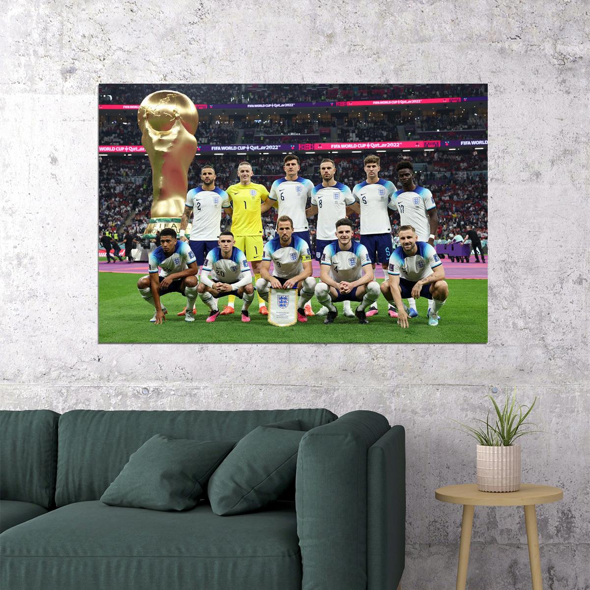 England National Football Team World Cup Poster Wall Art Print Home Wall Decor - xonomax
