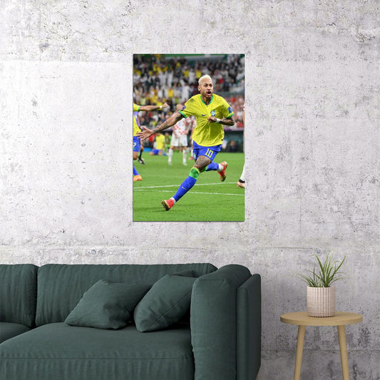 Neymar Goal Celebration Brazil World Cup Fans Poster Wall Art Print Home Wall Decor - xonomax