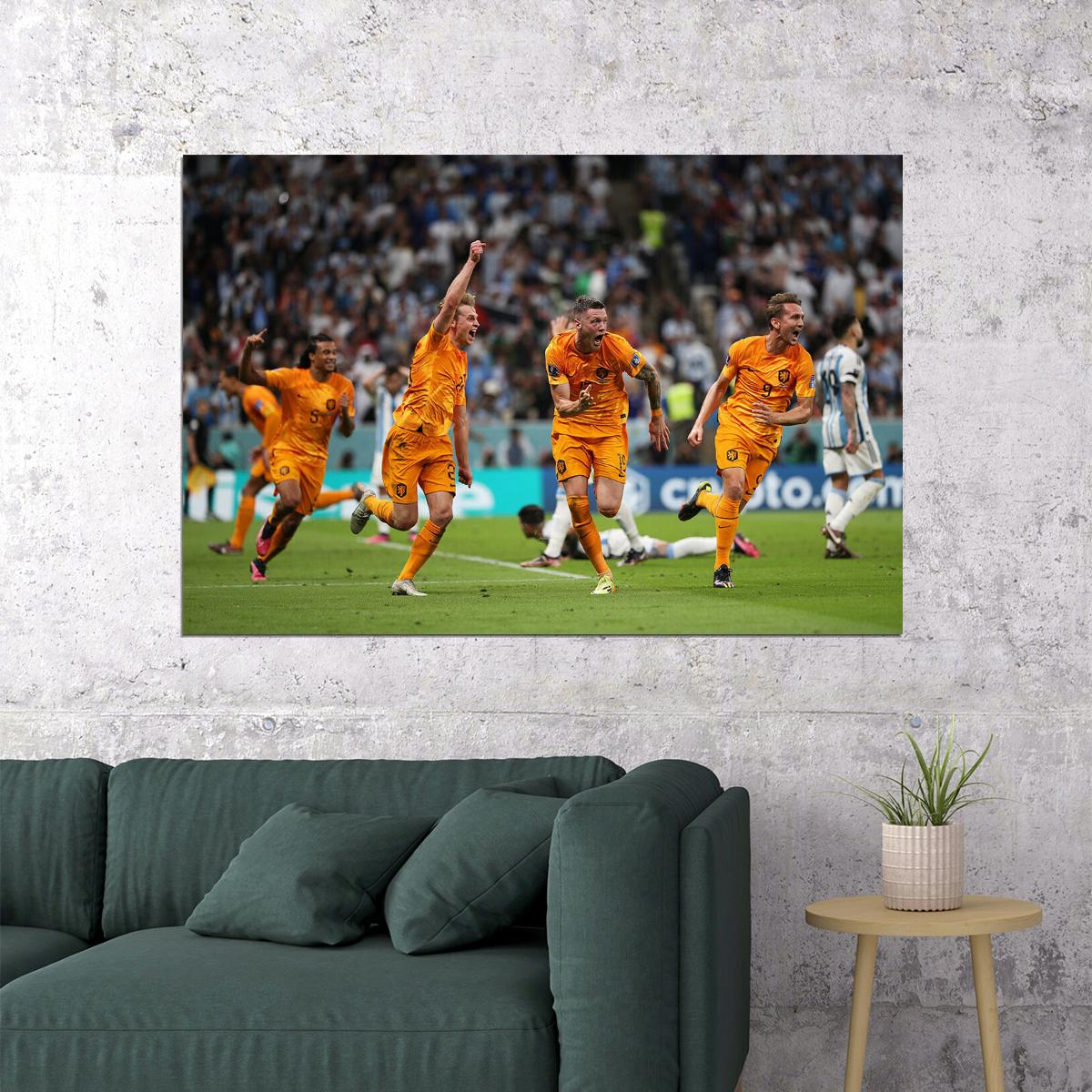 Wout Weghorst Goal Celebration Netherlands World Cup Poster Wall Art Print Home Wall Decor - xonomax