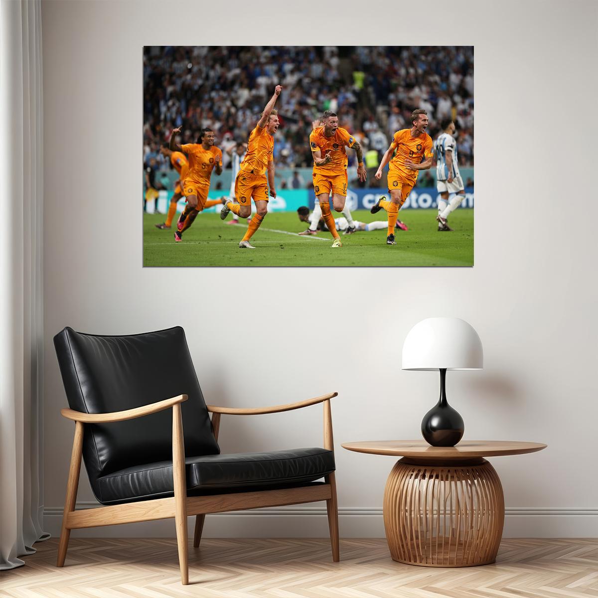 Wout Weghorst Goal Celebration Netherlands World Cup Poster Wall Art Print Home Wall Decor - xonomax