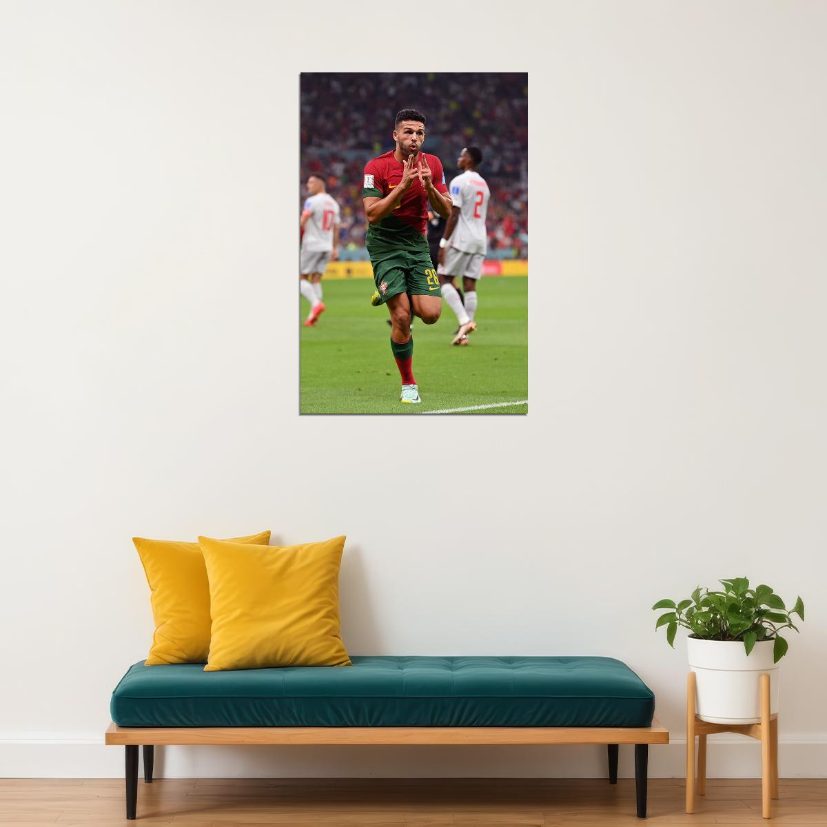 Goncalo Ramos Goal Celebration Portugal World Cup Gift Poster Wall Art Print Home Wall Decor - xonomax