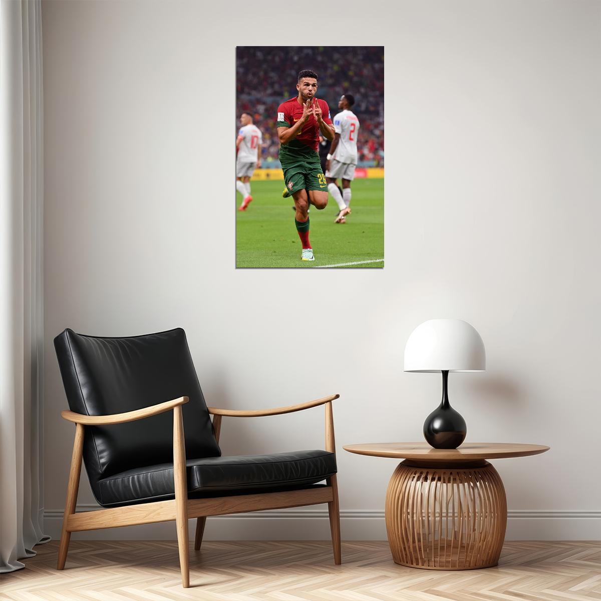 Goncalo Ramos Goal Celebration Portugal World Cup Gift Poster Wall Art Print Home Wall Decor - xonomax
