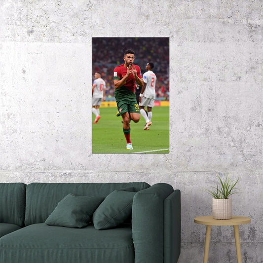 Goncalo Ramos Goal Celebration Portugal World Cup Gift Poster Wall Art Print Home Wall Decor - xonomax